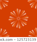 Vector crystal diamond seamless pattern on red background. Glass transparent prism backdrop. Mineral random triangle pyramid set. 125723139