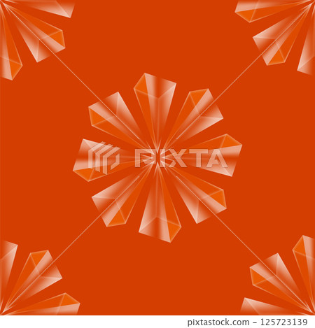 Vector crystal diamond seamless pattern on red background. Glass transparent prism backdrop. Mineral random triangle pyramid set. Vector crystal diamond seamless pattern on red background. Glass transparent prism backdrop. Mineral random triangle pyramid set. 125723139