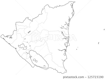 Blank map Nicaragua 125723190