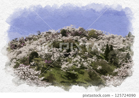 Watercolor style Sankyu Park, Misaki Town, Okayama Prefecture Watercolor style Sankyu Park, Misaki Town, Okayama Prefecture 125724090