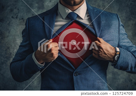 Businessman with a target symbol on his chest Businessman with a target symbol on his chest 125724709