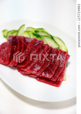 Bryde's whale sashimi - delicious meat sashimi 125724862