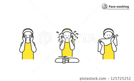 Woman washing her face Set, Variation, 2 colors 125725252