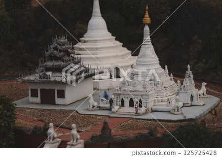 Stunningly Beautiful White Pagodas That Are Elegantly Surrounded by Natures Embrace 125725428