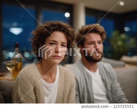 A lone figure walks under the rain, the melancholic atmosphere reflecting the subtle emotion of the person 125725551