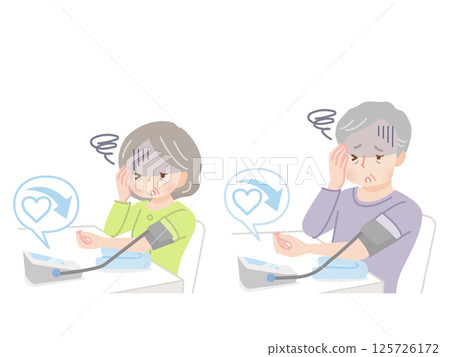 Senior couple measuring blood pressure_Low blood pressure 125726172