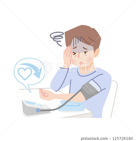 Young man measuring blood pressure_low blood pressure 125726180