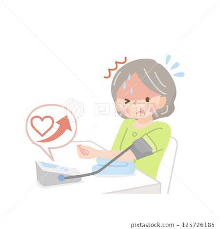 Senior woman measuring blood pressure_high blood pressure Senior woman measuring blood pressure_high blood pressure 125726185