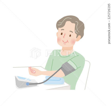 測量血壓的中年男子 測量血壓的中年男子 125726195