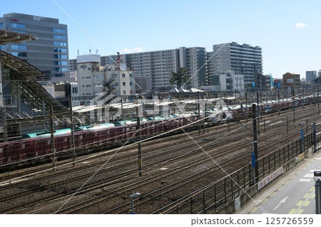 A freight train stopped at Saitama Shintoshin Station A freight train stopped at Saitama Shintoshin Station 125726559
