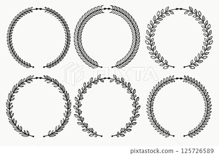 Laurel Wreath Circle Border Vintage style Collection Laurel Wreath Circle Border Vintage style Collection 125726589