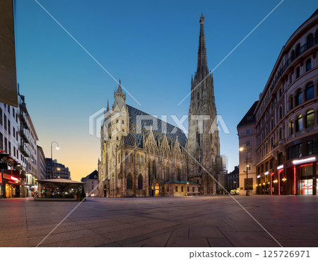 Stephen's Cathedral at dusk in Vienna Stephen's Cathedral at dusk in Vienna 125726971