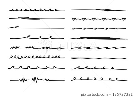 Hand-Drawn Marker Scribble Strokes and Underlines Collection Hand-Drawn Marker Scribble Strokes and Underlines Collection 125727381