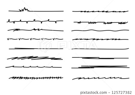 Marker scribble elements collection. Hand drawn strokes, underlines vector Marker scribble elements collection. Hand drawn strokes, underlines vector 125727382