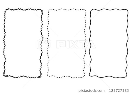 Doodle hand drawn trendy frames with wavy lines and swirls collection. Doodle hand drawn trendy frames with wavy lines and swirls collection. 125727383