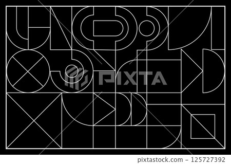 Black and White Geometric Bauhaus Style Design 125727392