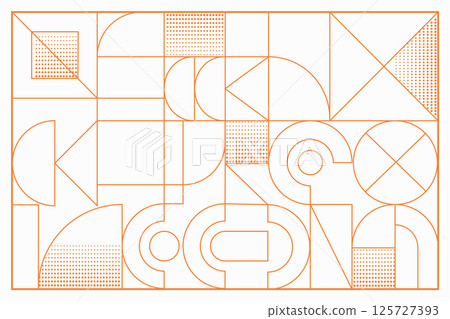 Golden Geometric Bauhaus Background Design 125727393