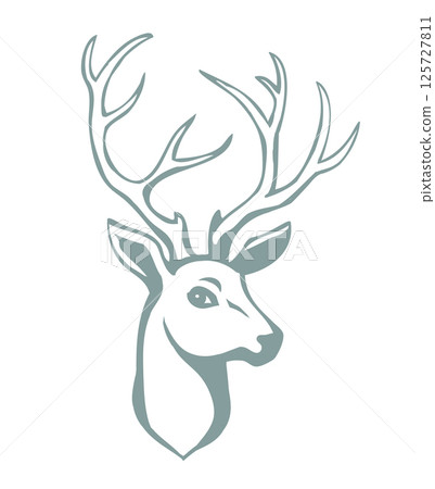 Beautiful noble deer. Vector drawing Beautiful noble deer. Vector drawing 125727811