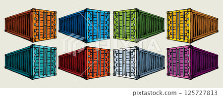 Container for transportation. Vector drawing 125727813
