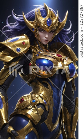 身穿黃金盔甲的女武士 125727867