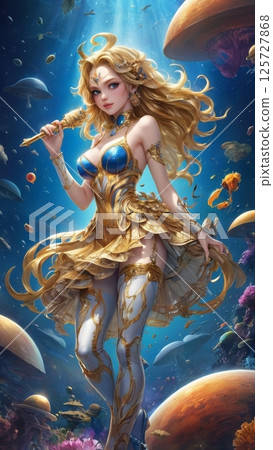 身穿黃金盔甲的女武士 125727868