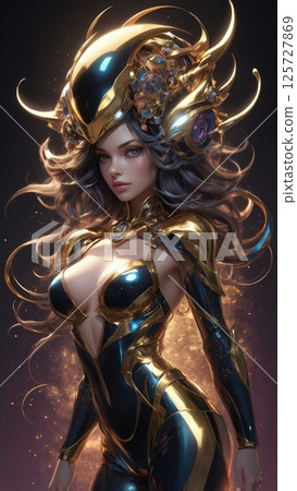 身穿黃金盔甲的女武士 125727869