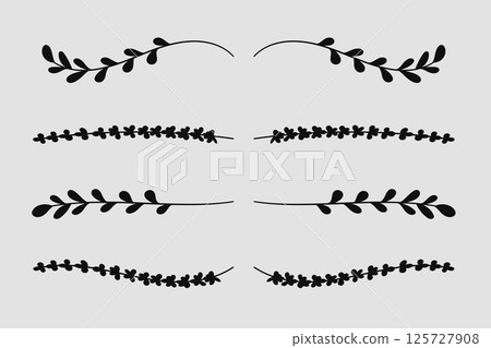 Nature floral vine line divider for text layout separator decoration element collection 125727908