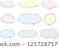 Handwritten speech bubble vector illustration set (color) 125728757