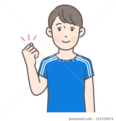 Male soccer player pumping his fist Male soccer player pumping his fist 125729974