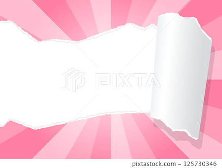 Sunburst and torn paper background material, frame 125730346