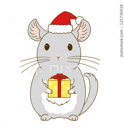 Chinchilla dressed as Santa Claus (gray) Chinchilla dressed as Santa Claus (gray) 125730438