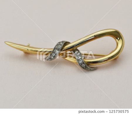 Brooch for women fashion vintage jewelry isolated shot Brooch for women fashion vintage jewelry isolated shot 125730575