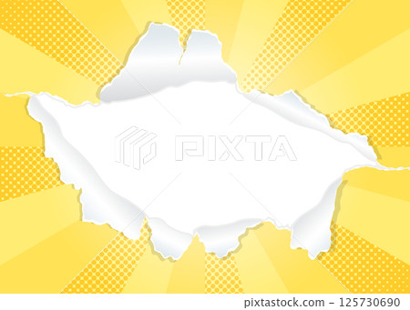 旭日和穿孔紙背景材質、半色調點、框架 125730690