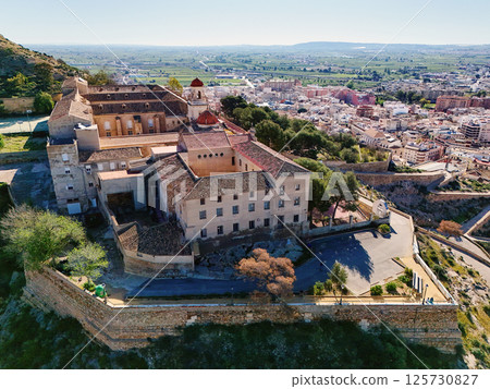 Curvy road goes up hill of San Miguel Diocesan Seminary. Orihuela 125730827