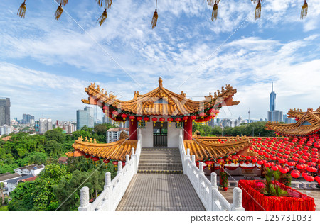 Breathtaking view from Thean Hou Temple with KL Tower in the background in Kuala Lumpur, Malaysia 125731033