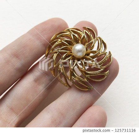 Flat photo of vintage brooch fashion accessory for women 125731116