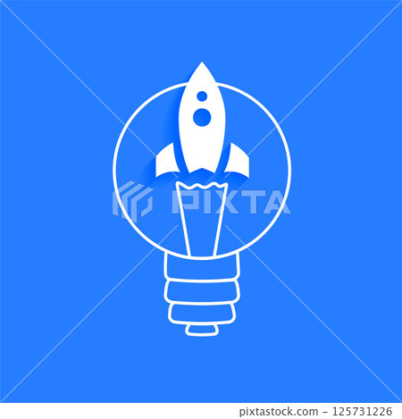 effective idea thinking concept with rocket and light bulb sign effective idea thinking concept with rocket and light bulb sign 125731226