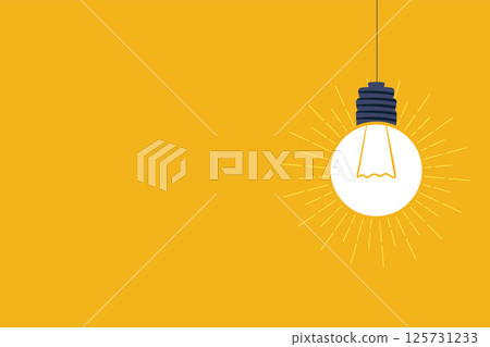 eureka tip idea concept background with hanging light bulb 125731233