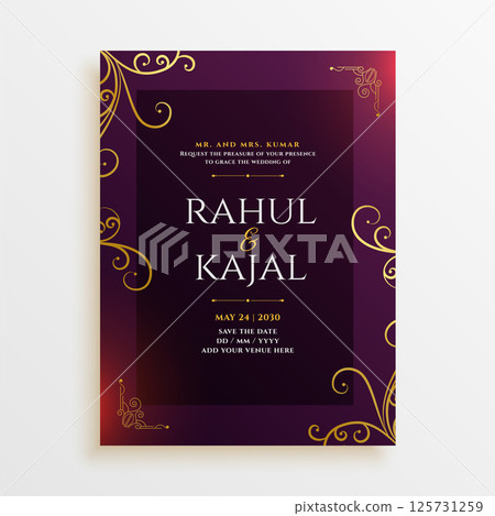 indian wedding printable invitation card templates for the big day event 125731259