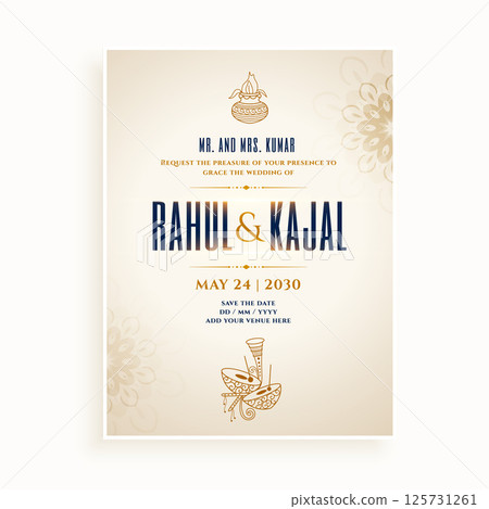 bridal and groom love story wedding announcement card in indian style bridal and groom love story wedding announcement card in indian style 125731261