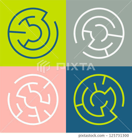set of abstract maze puzzle background navigate the twists and turns 125731300
