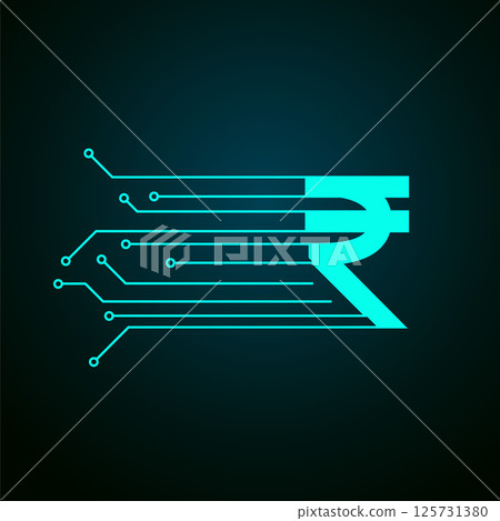 digital money inr indian rupee futuristic circuit technology background digital money inr indian rupee futuristic circuit technology background 125731380