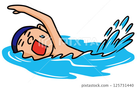 Boy swimming crawl 125731440