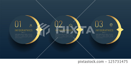 modern golden infographic banner with 3 step business plan modern golden infographic banner with 3 step business plan 125731475