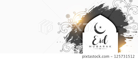 stylish eid mubrak holiday poster with grunge and light effect stylish eid mubrak holiday poster with grunge and light effect 125731512