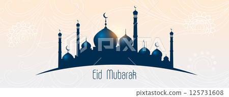 islamic festival eid al adha mosque poster design 125731608