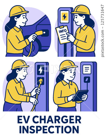 EV charger inspection involves checking equipment and ensuring safety 125731647