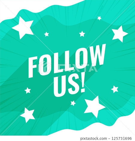 social media follow us web template with star 125731696