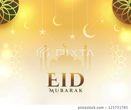 elegant eid mubarak islamic festival background with mosque design 125731785