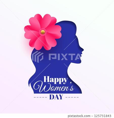 paper cut style happy women's day background with cute flower decoration paper cut style happy women's day background with cute flower decoration 125731843